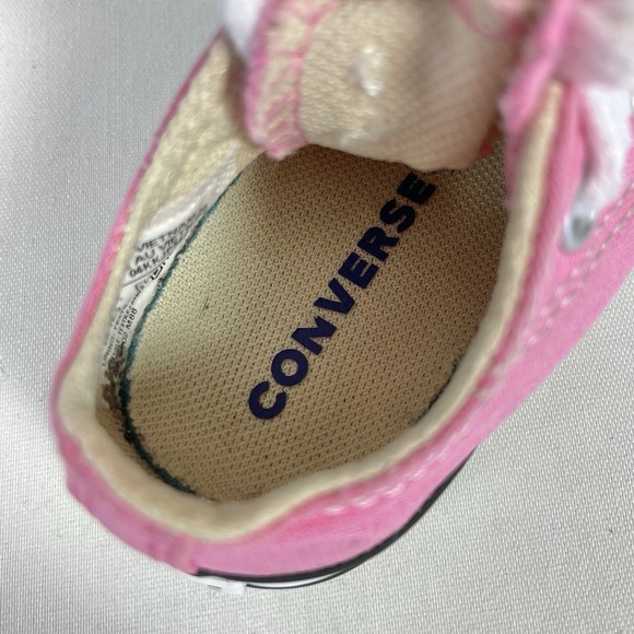 Converse Chuck Taylor All Star Pink Infant 3 Low Top Baby Sneakers Canvas - Picture 5 of 7